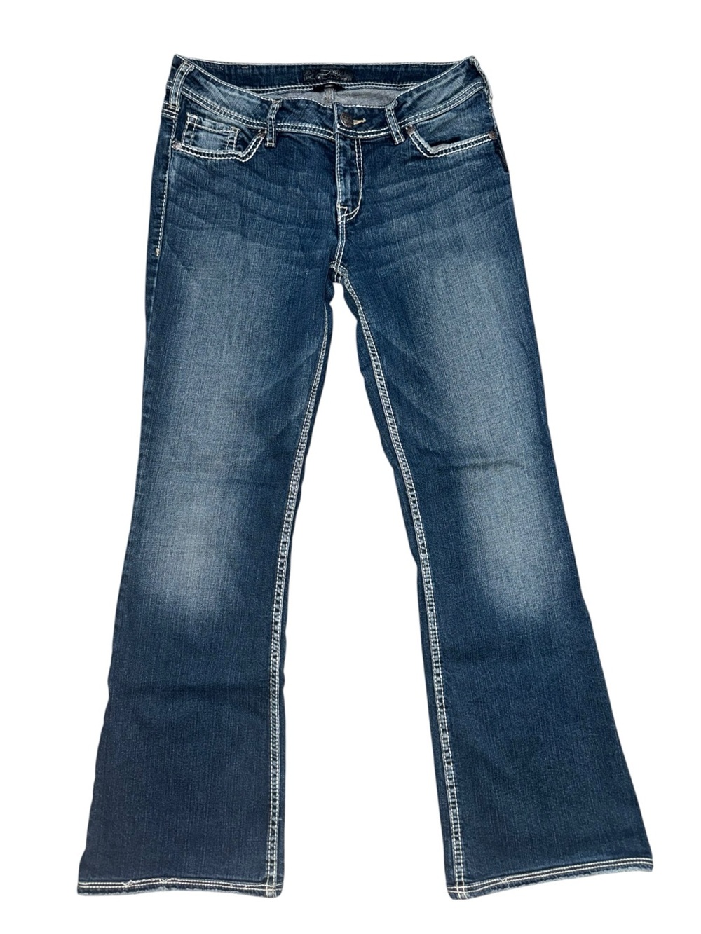 Silver Jeans Co Suki Mid Rise Bootcut Jeans Women’s 31 Embroidered Pockets